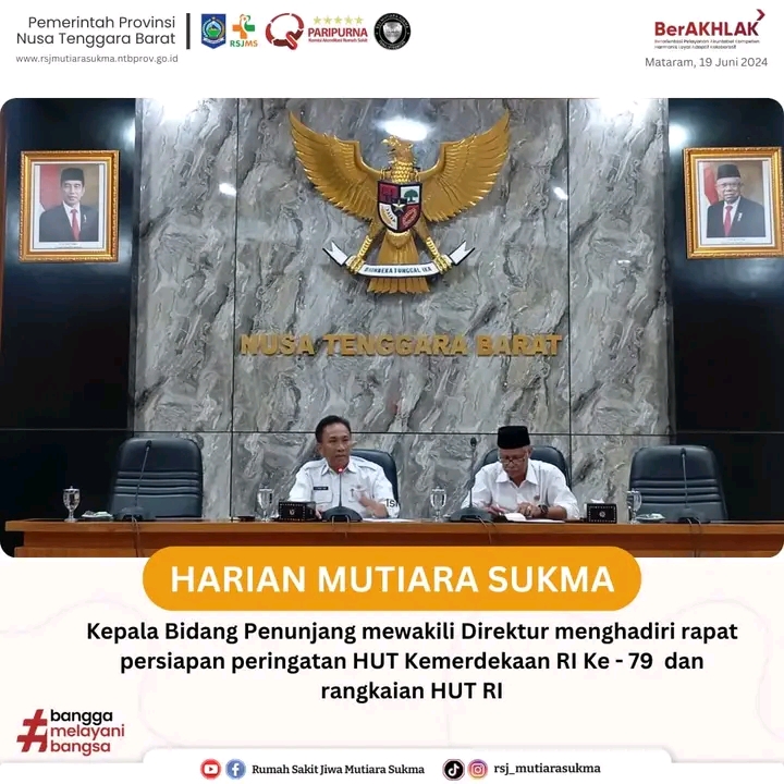 KEPALA BIDANG PENUNJANG MEWAKILI DIREKTUR MENGHADIRI RAPAT PERSIAPAN PERINGATAN HUT KEMERDEKAAN RI KE - 79 DAN RANGKAIAN  HUT RI